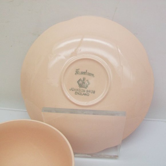 2 Johnson Bros ROSEDAWN Cups & Saucers Pink Vntge - Picture 2 of 3